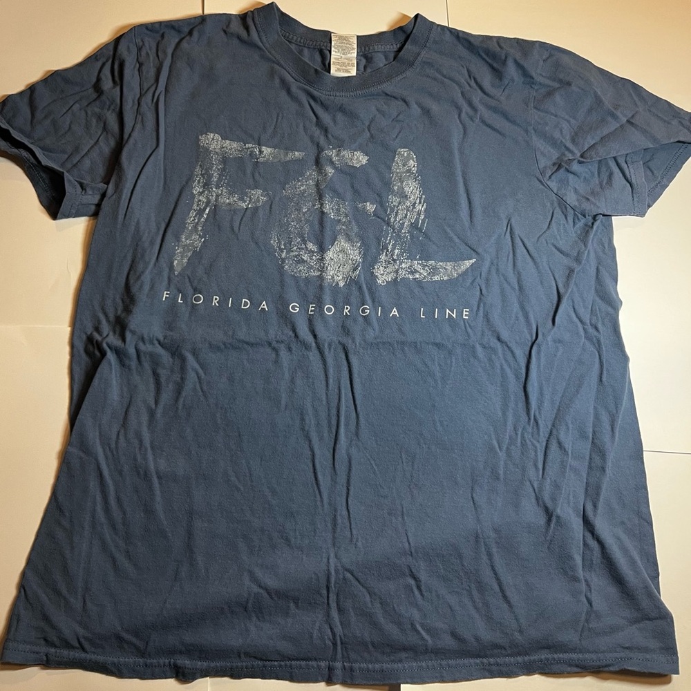 Florida Georgia Line Band Blue/Green Large T-Shirt